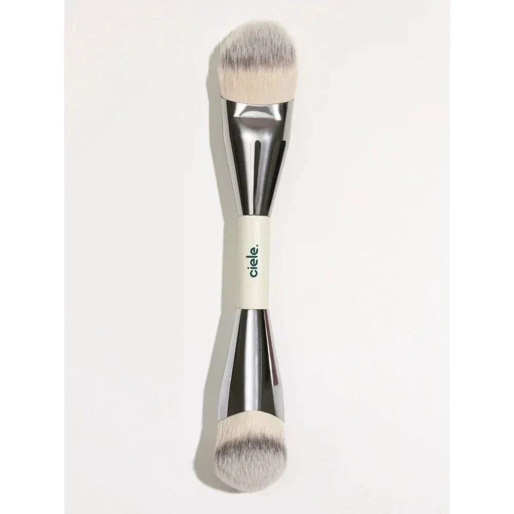 Ciele Cosmetics Dual-Ended Angled Vegan Cream / Powder Blush Brush NEW IN BOX